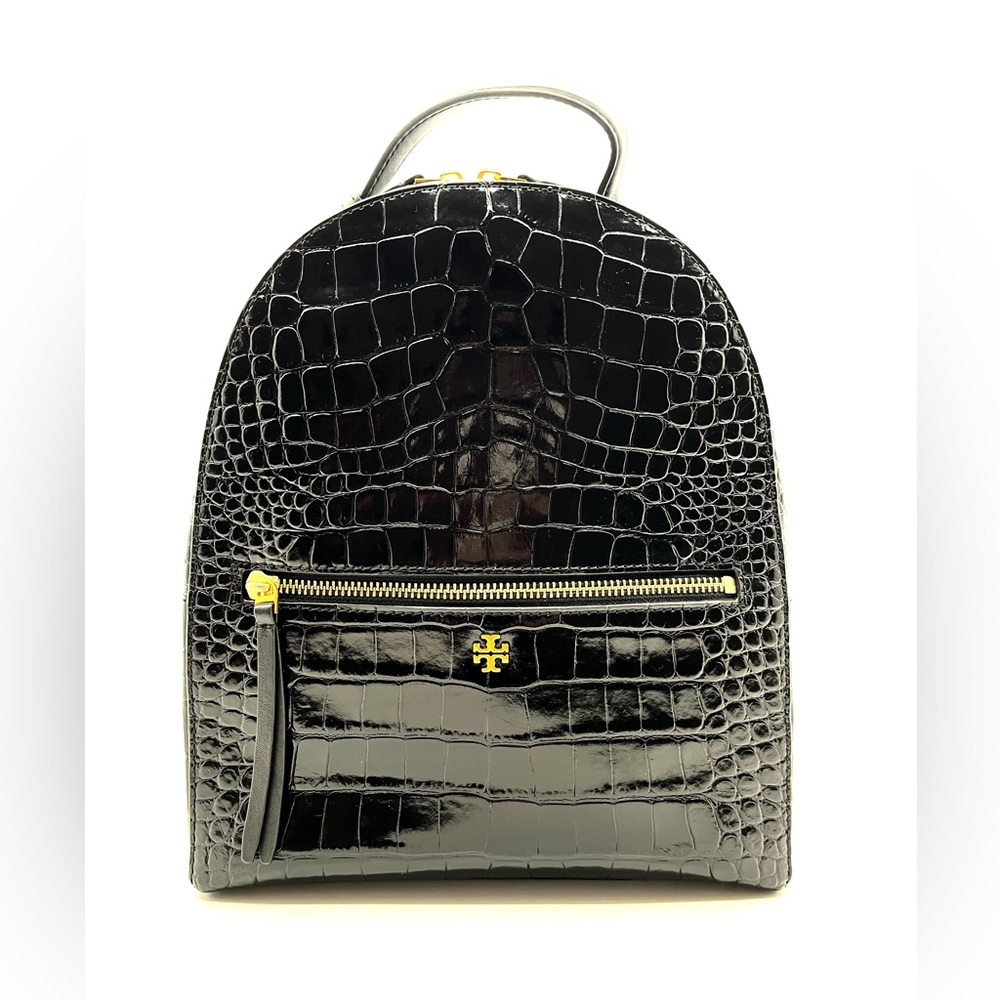 Tory Burch Croc Embossed Leather Mini Backpack